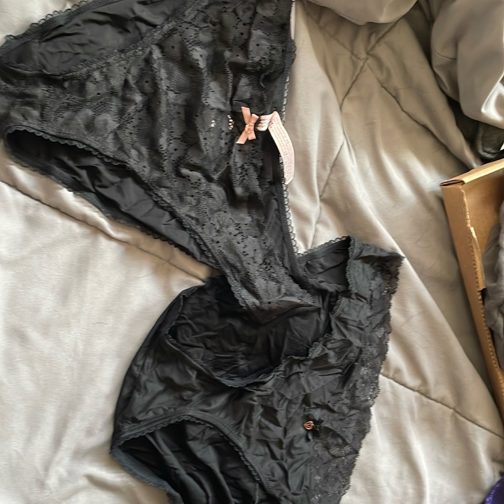 Victoria Secrets black bikini underwear